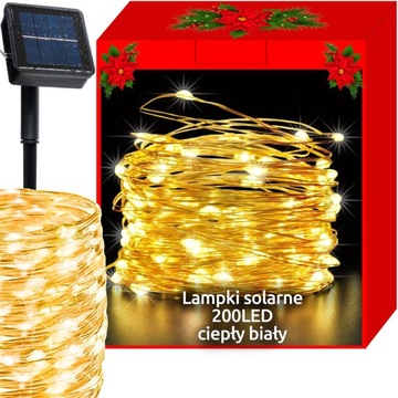 Красивые СОЛНЕЧНЫЕ ЛАМПЫ DRUCIK 200 LED теплый белый