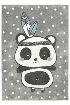 120x170 cm SZARY KREM TURKUS DYWAN PANDA INDIANIN