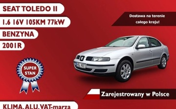 Seat Toledo II 1.6 16V 105KM 2001 Seat Toledo 1.6MPi 105KM, Super Stan, Zarejest...