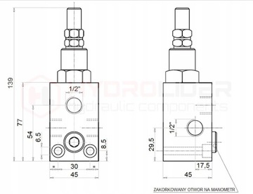 ZAWÓR PRZELEWOWY VMP 1/2 70L 10-180bar (90) OM