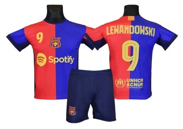 LEWANDOWSKI BARCELONA strój koszulka spodenki 140