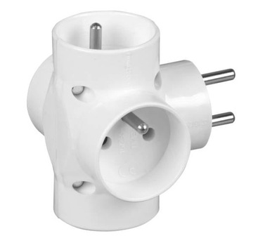 Rozgałeźnik wtyczkowy 4x2P+Z /zabezp. przeciwprzepięciowe/ biały R-48-Z