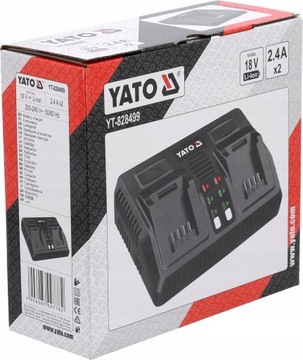 ДВОЙНОЕ ЗАРЯДНОЕ УСТРОЙСТВО YATO ДЛЯ СИСТЕМНЫХ АККУМУЛЯТОРОВ 18В 2.2А YT-828499 АККУМУЛЯТОР