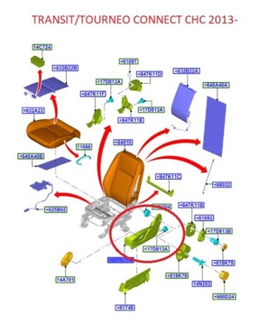 ЧЕХОЛ ПЕРЕДНЕГО ЛЕВОГО СИДЕНИЯ FORD C-MAX Mk2