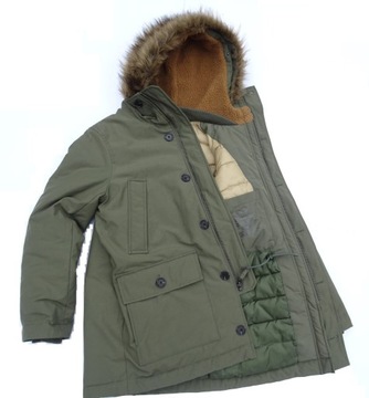 GAP UPCYLLED PUFFER STORM Parka SRR plus kurtka KHAKI XS/S