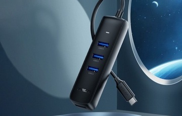 Adapter 4w1 UGREEN CM416 Hub USB do 4x USB 0.25m (czarny)