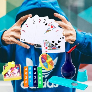 НАБОР МАЛЕНЬКИХ Фокусников ВОЛШЕБНЫЙ РЕКВИЗИТ, БОЛЬШОЙ 12 ПРЕДМЕТОВ