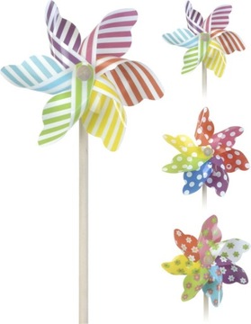 Wiatraczek kwiatek kolorowy ozdoba 55cm 354112
