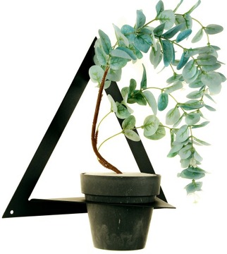 kwietnik loft wiszący z metalu,37cm,fi12cm, naścienny, pojedynczy, czarny