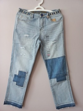 DESIGUAL Denim spodnie jeans boyfriend relaxed 28