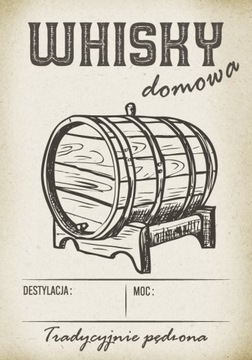 10 sztuk 75x107 etykiety naklejki WHISKY domowa
