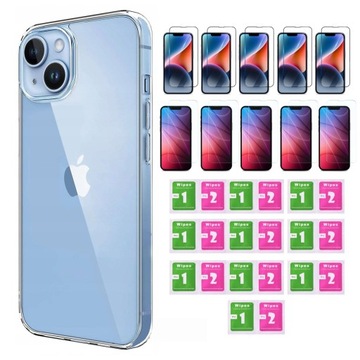 Etui do iPhone 14 PLUS | CLEAR Case Przezroczyste MOCNE + 10 x SZKŁO