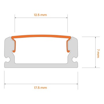 СВЕТОДИОДНЫЙ ПРОФИЛЬ для ЛЕНТЫ Накладной Черный + ЛАМПА Черный 2М