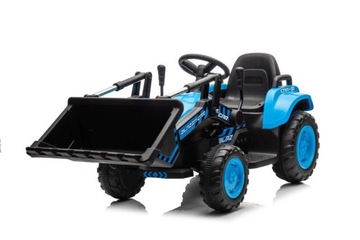 TRAKTOR NA AKUMULATOR 2x45W PRZYCZEPKA ŁYŻKA NIEBIESKI