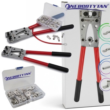 ZACISKARKA PRASKA DO KABLI TULEJEK PRZEWODÓW 6-50 + KOŃCÓWKI OCZKOWE / SET