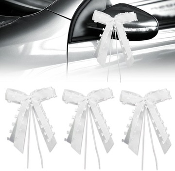 DEKORACJA ŚLUBNA DO SAMOCHODU NA ŚLUB AUTO OZDOBY DEKORACJE KOKARDKI WESELE