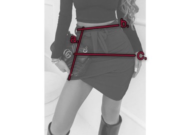 Spódniczka mini DOPASOWANA asymetryczna spódnica z marszczeniami z paskiem