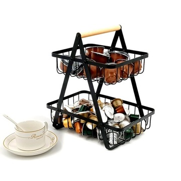 ПРОВОЛОЧНАЯ КОРЗИНА-ЧАША, ДВУХЯРУСНЫЙ ПЛЕЕР ДЛЯ ФРУКТОВ