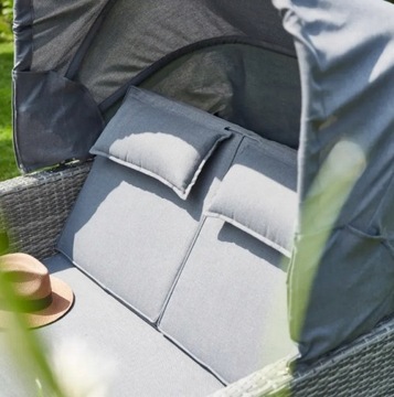 SOFA WYSPA OGRODOWA LOBOS II LEŻANKA 2os. ROZKŁADANA Z PODUSZKAMI MARKIZĄ !