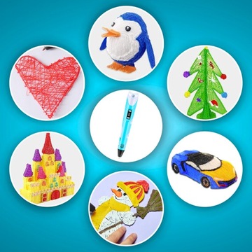 MINI DRUKARKA DŁUGOPIS 3D Dzieci 3 D PEN Magiczny + FILAMENT PLA 330 METRÓW