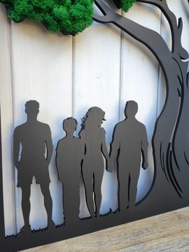 Картина Древо жизни с мхом Мох СЕМЬЯ 70см подарок на день рождения мох