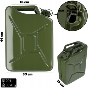 Металлическая канистра 20 л Топливный бак Масло Бензин Сырая нефть + ТВЕРДАЯ воронка