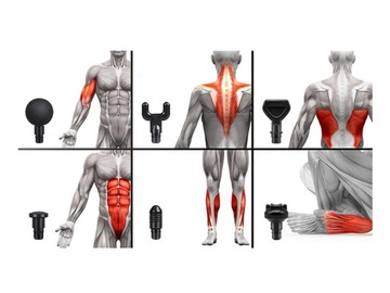 МАССАЖНЫЙ ПИСТОЛЕТ-МАССАЖЕР ДЛЯ ТЕЛА В НАБОРЕ ИЗ 8 НАКОНЕЧНИКОВ