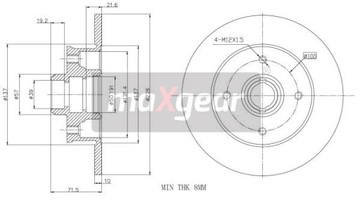 ТОРМОЗНОЙ ДИСК. Фольксваген Т.ГОЛЬФ/ПАССАТ 88-