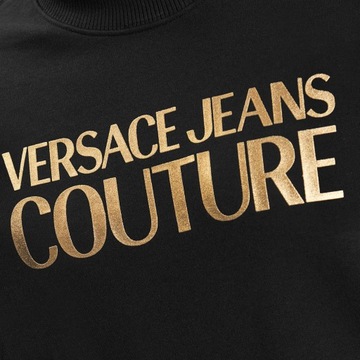 Versace Jeans Couture 74GAIT03 Bluza Męska Czarna Złoty Nadruk r.L