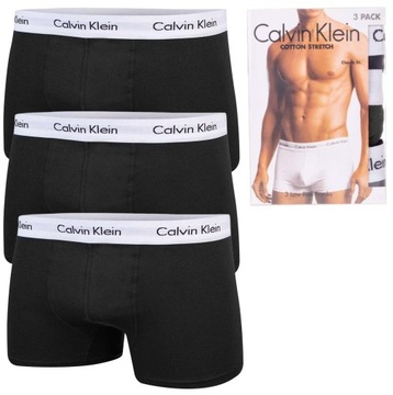 Bokserki męskie CALVIN KLEIN majtki 3 PARY czarne r.L