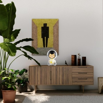 СВЕТОДИОДНЫЙ НОЧНИК КОТ АСТРОНАВТ - Подарок ребенку - ТЕПЛЫЙ СВЕТ