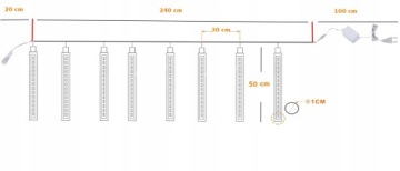 ICILS падающий снежный метеор LED ДВУХСТОРОННИЙ MULTI 50