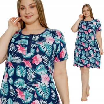 KOSZULA NOCNA 4 guziki LINIA PLUS SIZE nadwymiar DUŻA ROZMIARÓWKA duże 2XL