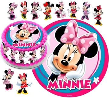 ZESTAW OPŁATEK NA TORT MYSZKA MINNIE+10 POSTACI