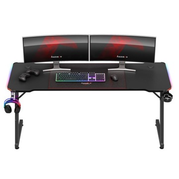 Игровой компьютерный стол Huzaro Hero 4.8 RGB со светодиодной подсветкой, 160 см + PAD