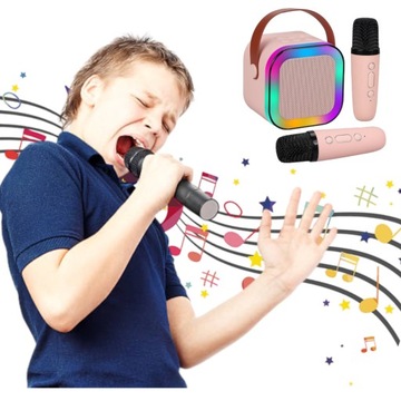 ПОРТАТИВНЫЙ БЕСПРОВОДНОЙ НАБОР ДЛЯ КАРАОКЕ, ДИНАМИК BLUETOOTH + 2 микрофона