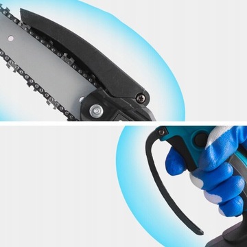 АККУМУЛЯТОРНАЯ ЦЕПНАЯ ПИЛА 4+6 ДЮЙМОВ МОЩНАЯ РУЧНАЯ ПИЛА-ОТВЕТВИТЕЛЬ 2x АККУМУЛЯТОРНАЯ ПИЛА