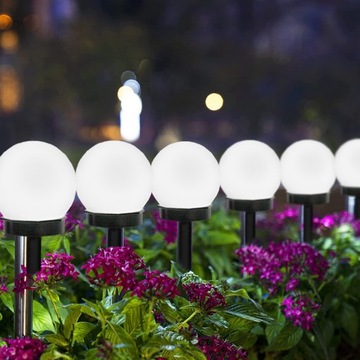 4x Солнечная садовая лампа БЕЛЫЙ СВЕТОДИОДНЫЙ ШАР