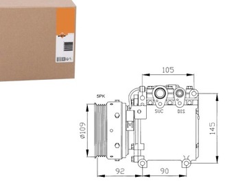 SPRĘŻARKA KOMPRESOR KLIMATYZACJI NRF MR189104 AKC2