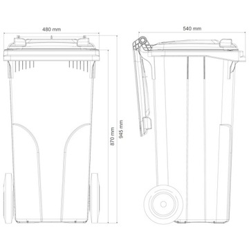 Контейнер-контейнер для сортировки мусора, 120л, ПЛАСТИК