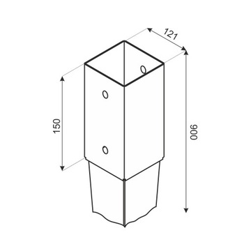 Основание столба - анкер, забитый в землю - PSG 120