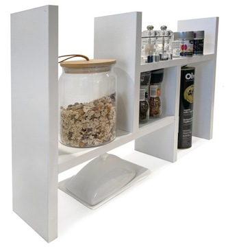 DUŻA PÓŁKA NA BLAT REGAŁ KUCHENNY ROZSUWANA OSAKA BIAŁA