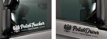 Naklejka na tira POLISH TRUCKER DRIVER Imię Orzełek Polska *KOLORY *50cm