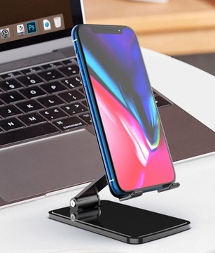 Черная металлическая подставка для телефона, прочная, регулируемая подставка для смартфона