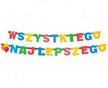 GIRLANDA baner URODZINOWA WSZYSTKIEGO NAJLEPSZEGO