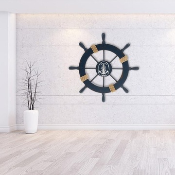 Руль парусного колеса ДЕРЕВЯННОГО корабля, темно-синий.