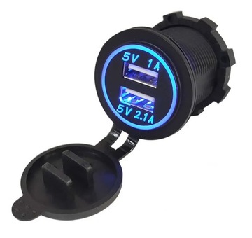 ROZDZIELNIA PANEL 12V 24V ŁADOWARKA 3.1A 2.1A+1.0A USB GNIAZDO WODOODPORNE