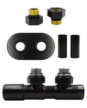 Zawory reg 50mm TWINS czarny mat lewy GZ1/2 AiO