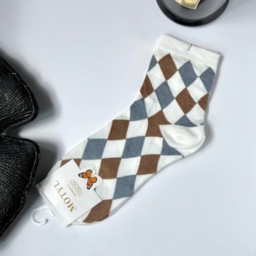 Skarpetki ciepłe długie misie, białe, 35-38 MOTYL