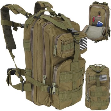 Trizand plecak sportowy Duży Pojemny Militarny Plecak Survival zielony